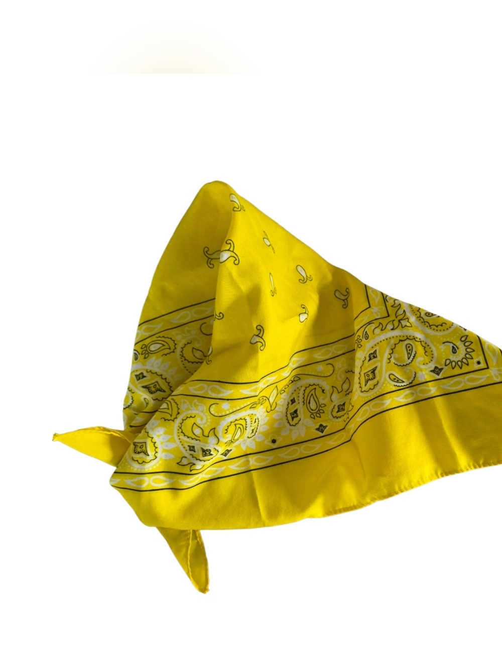 VTG Yellow Paisley Bandana Scarf Neon cowgirl Style